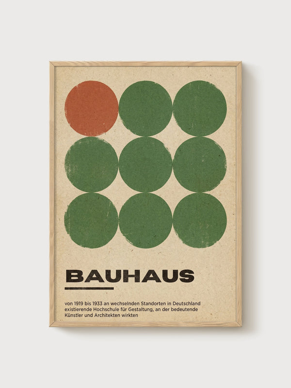 Bauhaus Print poster in oak frame