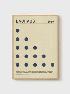 Bauhaus Print poster in oak frame
