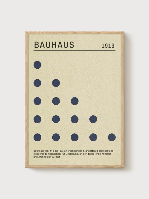 Bauhaus Print poster in oak frame