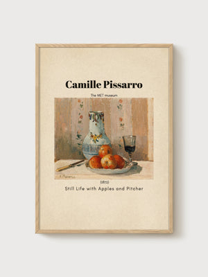 Camille Pissarro Still Life With Apples poster in oak frame