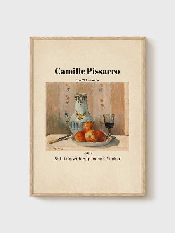 Camille Pissarro Still Life With Apples poster in oak frame