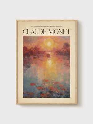 Claude Monet Print poster in oak frame