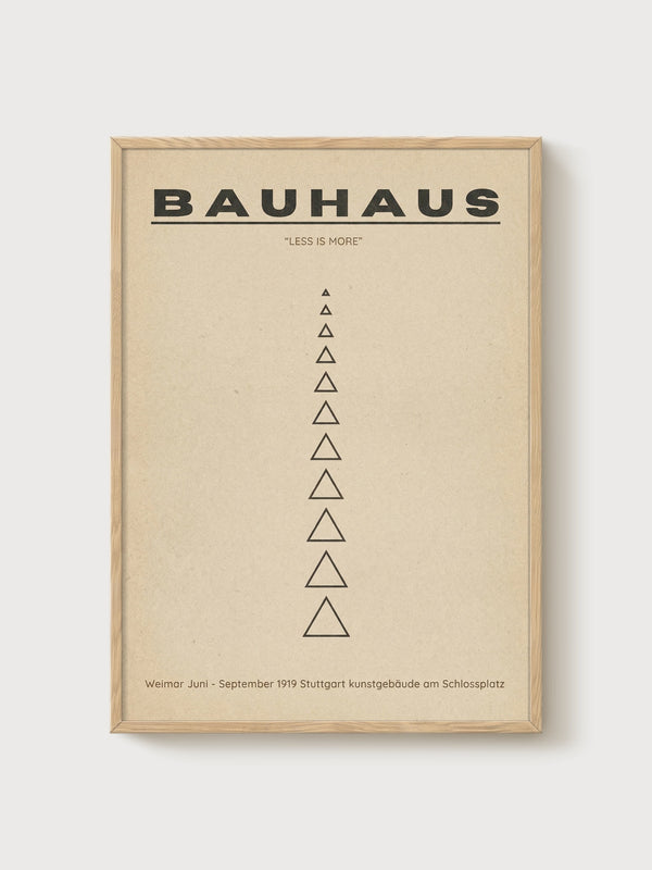 Bauhaus Print poster in oak frame