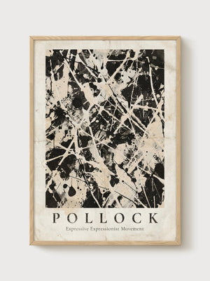 Jackson Pollock Print poster in oak frame