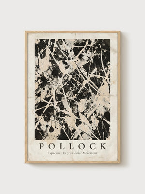 Jackson Pollock Print poster in oak frame