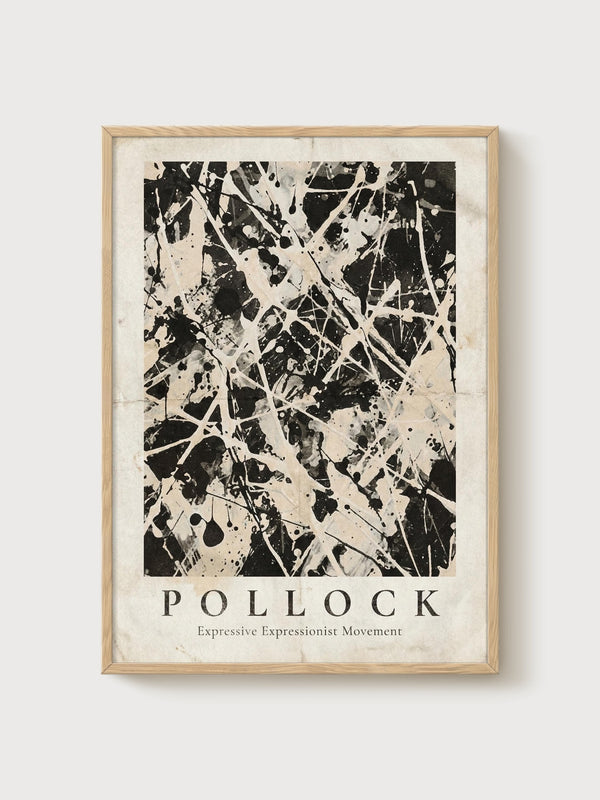 Jackson Pollock Print poster in oak frame