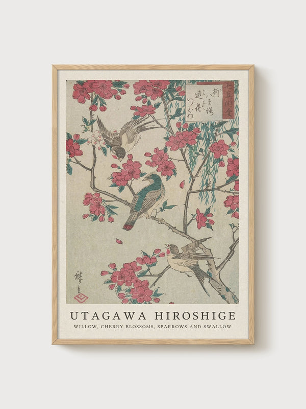 Utagawa Hiroshige Print poster in oak frame