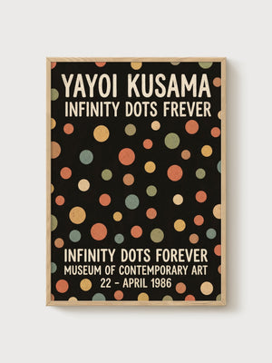 Yayoi Kusama Print poster in oak frame