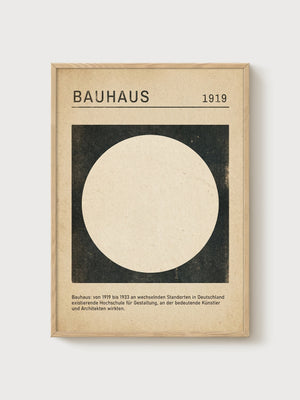 Bauhaus Print poster in oak frame