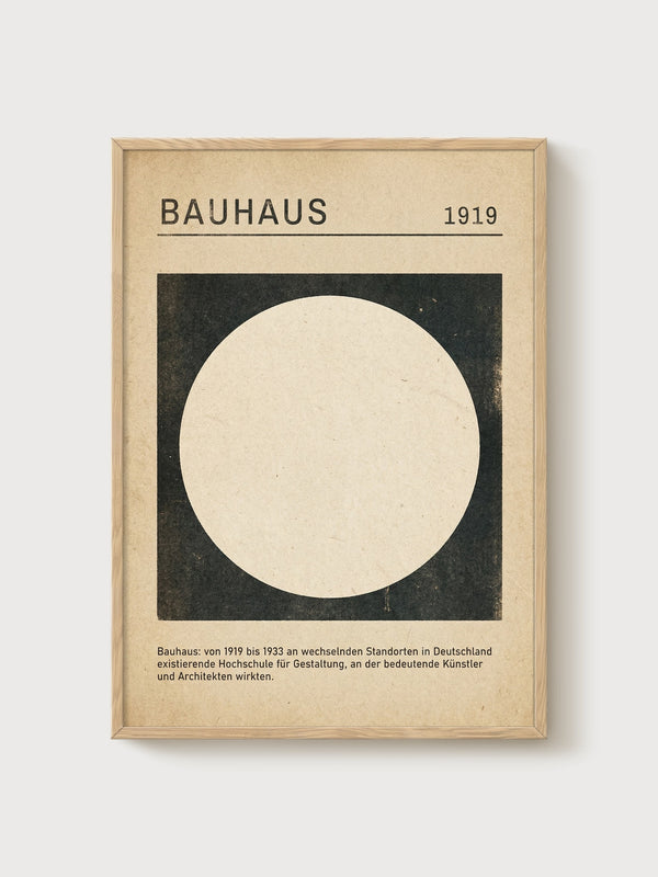 Bauhaus Print poster in oak frame
