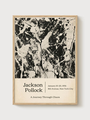 Jackson Pollock Print poster in oak frame