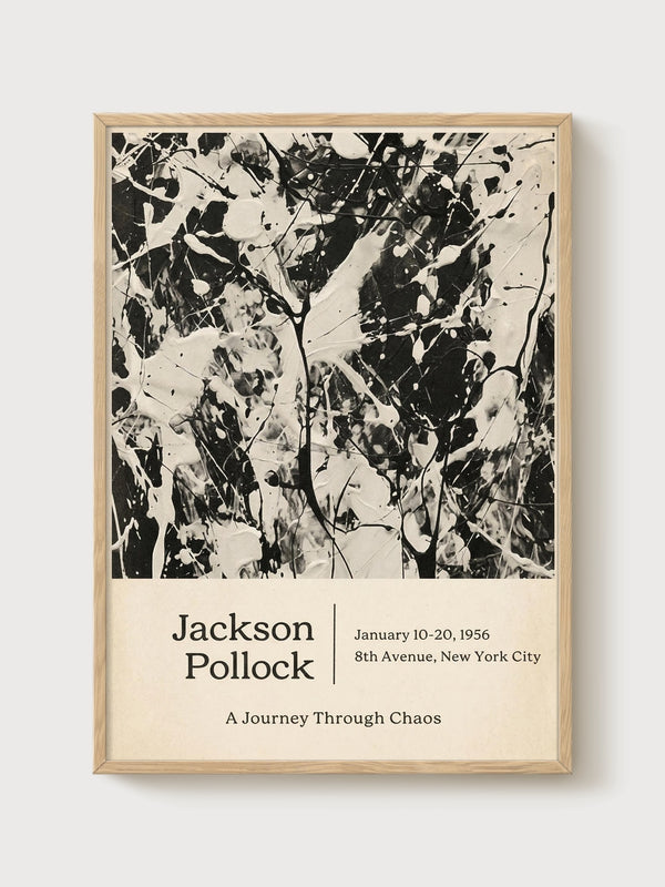 Jackson Pollock Print poster in oak frame