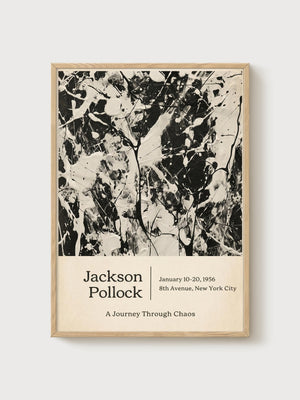 Jackson Pollock Print poster in oak frame