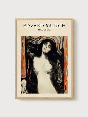 Edvard Munch Madonna Print poster in oak frame