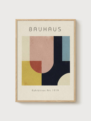 Bauhaus Print poster in oak frame