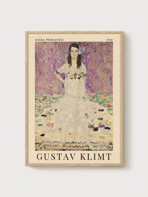 Gustav Klimt Print poster in oak frame
