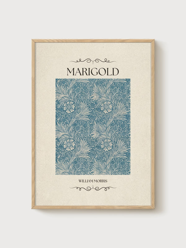 William Morris Print poster in oak frame