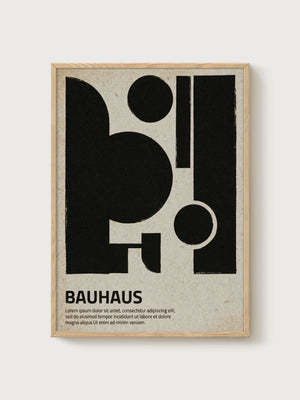 Bauhaus Print poster in oak frame