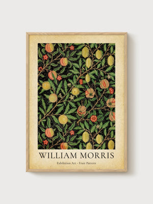 William Morris Print poster in oak frame