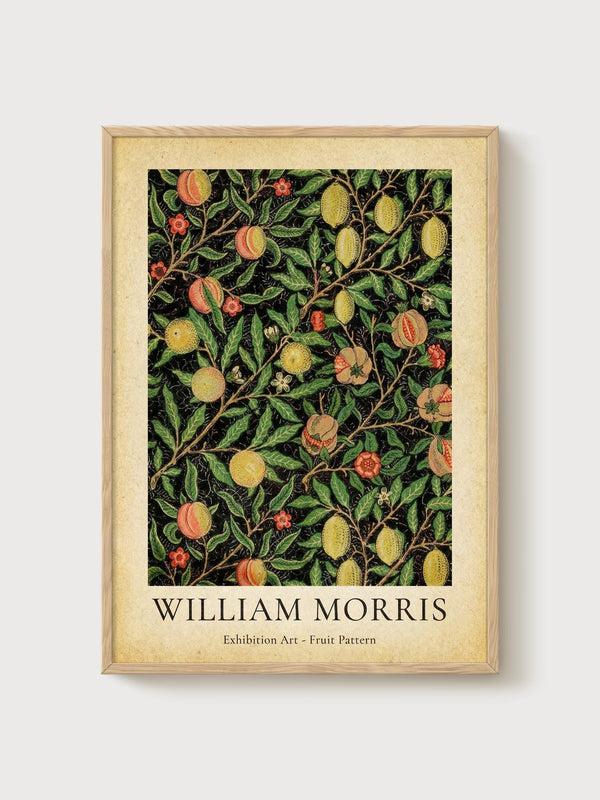 William Morris Print poster in oak frame