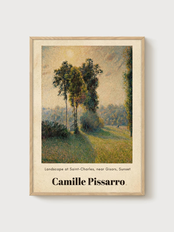 Camille Pissarro Print poster in oak frame