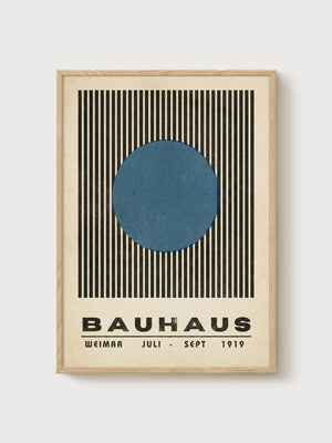 Bauhaus Print poster in oak frame