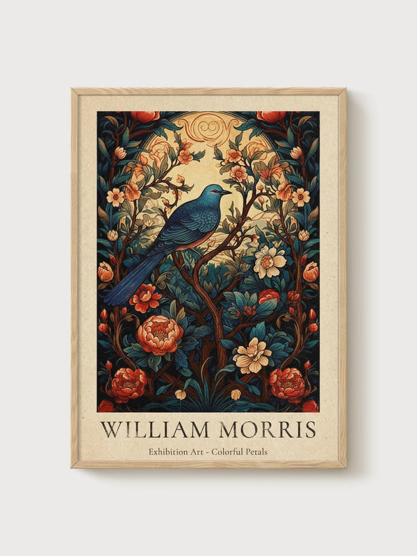 William Morris Print poster in oak frame