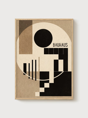 Bauhaus Print poster in oak frame