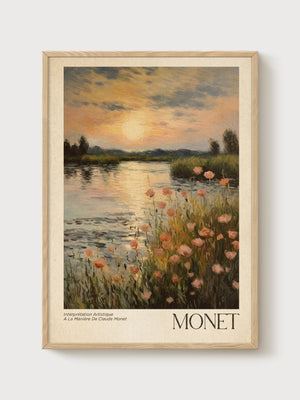 Claude Monet Print poster in oak frame