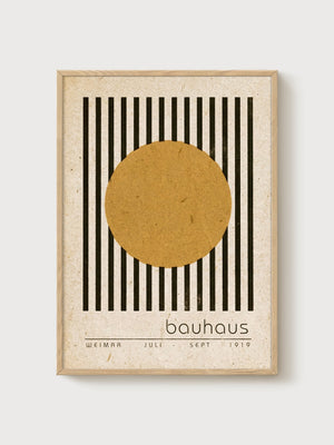 Bauhaus Print poster in oak frame