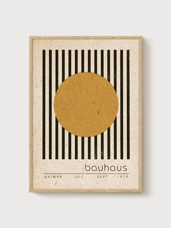 Bauhaus Print poster in oak frame