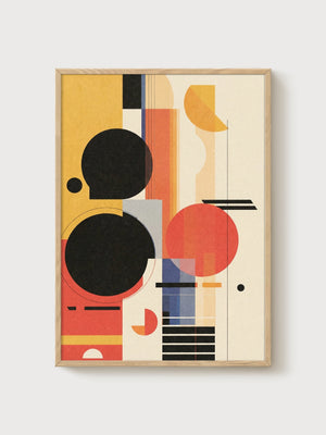 Bauhaus Print poster in oak frame
