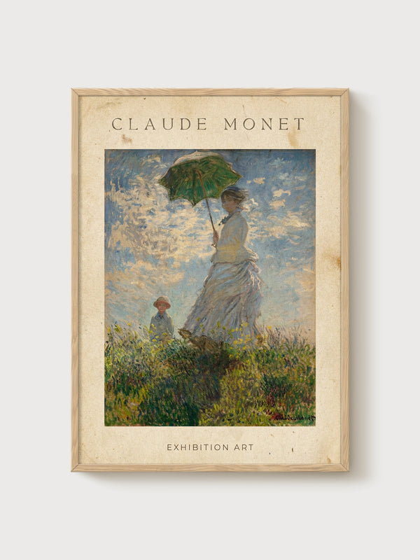 Claude Monet Print poster in oak frame