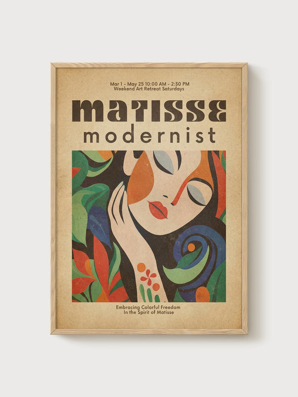 Henri Matisse Print poster in oak frame