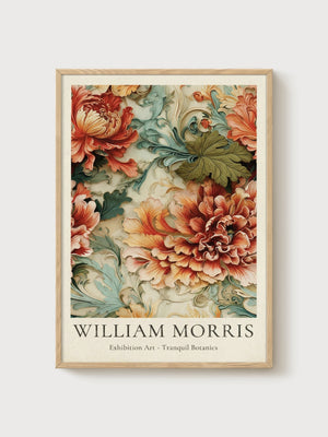 William Morris Print poster in oak frame