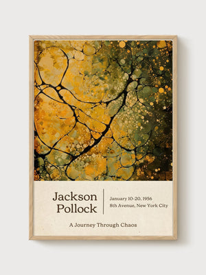 Jackson Pollock Print poster in oak frame