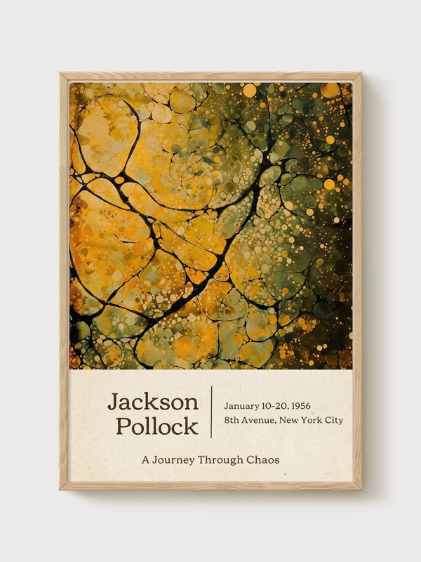 Jackson Pollock Print poster in oak frame