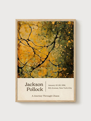 Jackson Pollock Print poster in oak frame