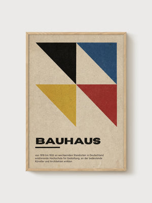 Bauhaus Print poster in oak frame