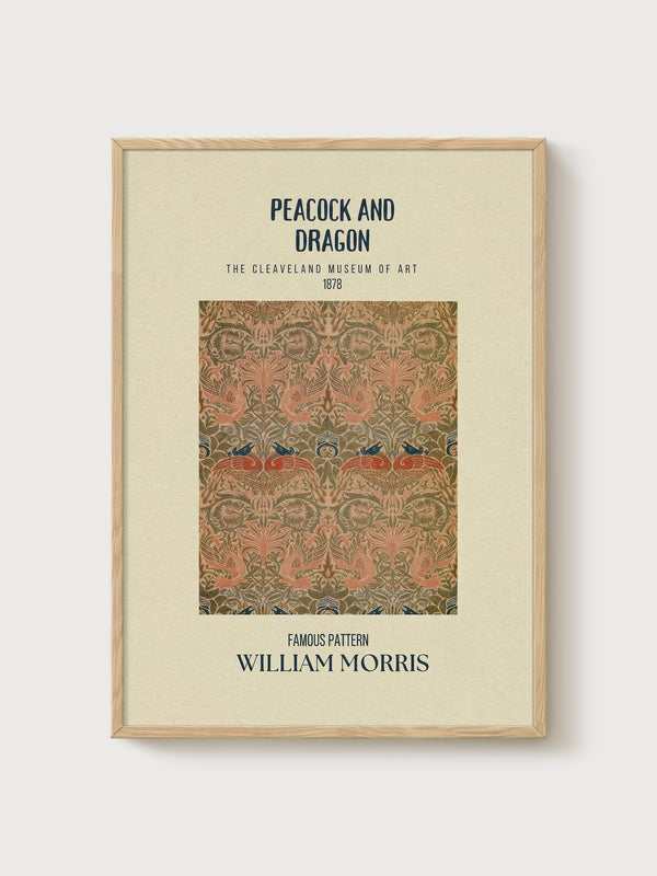William Morris Print poster in oak frame