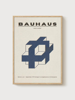 Bauhaus Print poster in oak frame