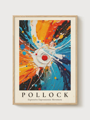 Jackson Pollock Print poster in oak frame