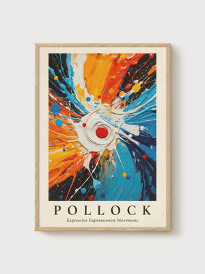 Jackson Pollock Print poster in oak frame