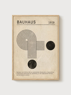 Bauhaus Print poster in oak frame