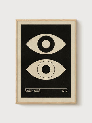 Bauhaus Print poster in oak frame