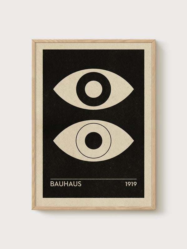 Bauhaus Print poster in oak frame