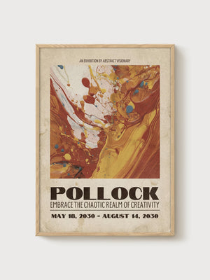 Jackson Pollock Print poster in oak frame