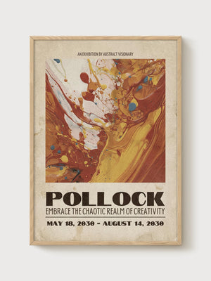 Jackson Pollock Print poster in oak frame