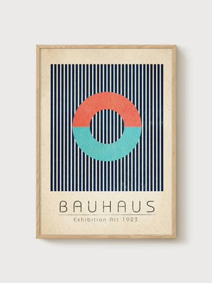 Bauhaus Print poster in oak frame