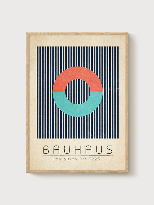Bauhaus Print poster in oak frame